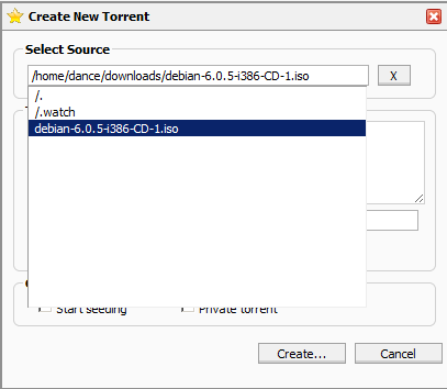 Add torrent screen